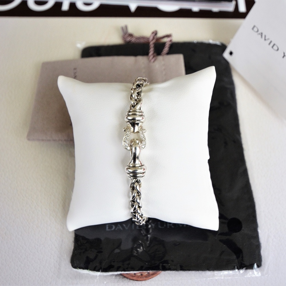 SOLD David Yurman Sterling and Diamonds .32pts - Picture 6 of 8